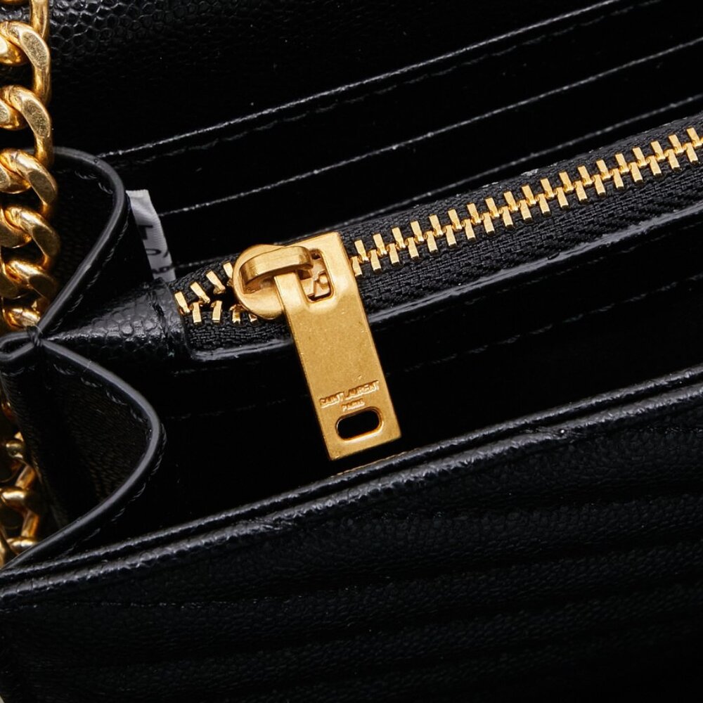 Yves Saint Laurent Grain De Poudre Matelasse Chevron Monogram Chain Bag - Picture 7 of 9